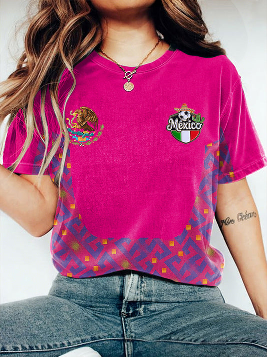 Women's Mexico Football Lover Printed T-shirt