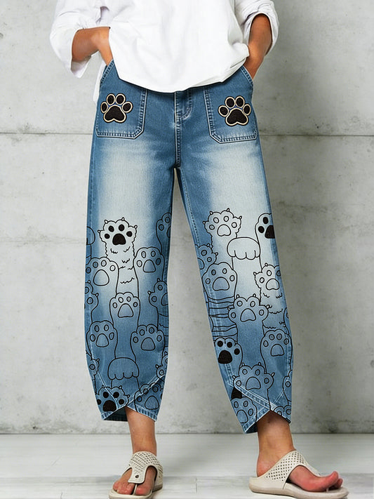 Women's Animal Art Print Trousers