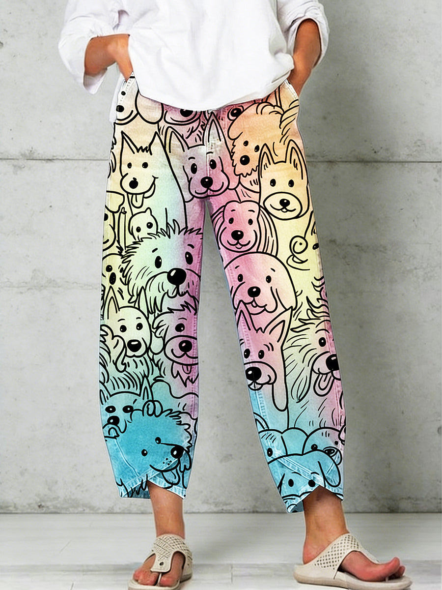 Women's Animal Art Print Trousers