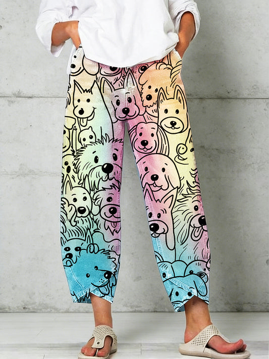 Women's Animal Art Print Trousers
