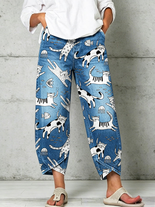 Women's Animal Art Print Trousers