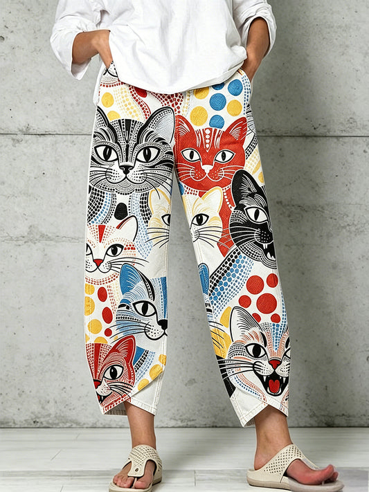 Women's Animal Art Print Trousers