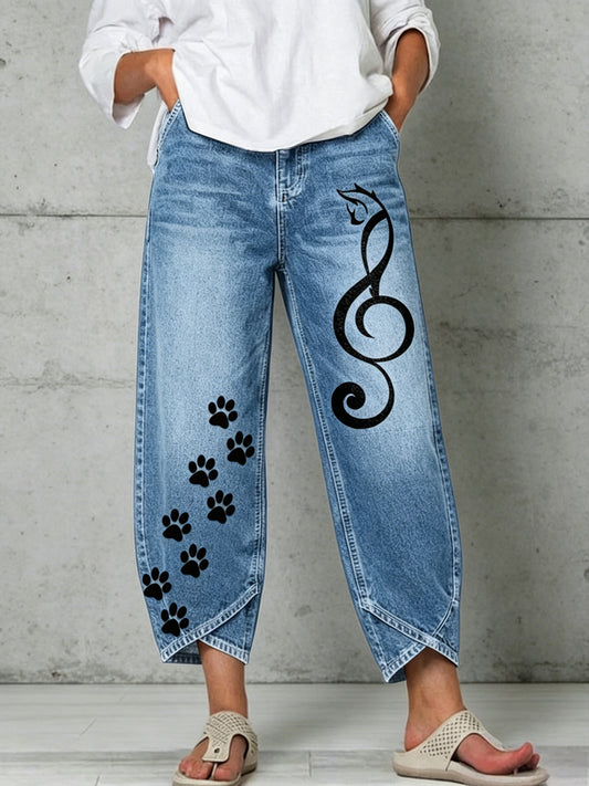 Women's Animal Art Print Trousers