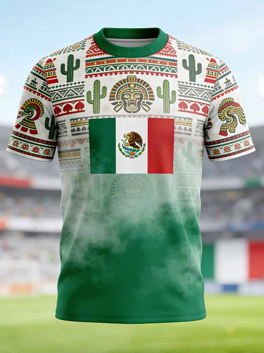 Men's Mexico Commemorative Graphic Print Casual T-Shirt