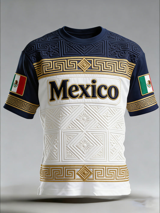 Men's Mexico Football Fan T-Shirt with Artistic Print