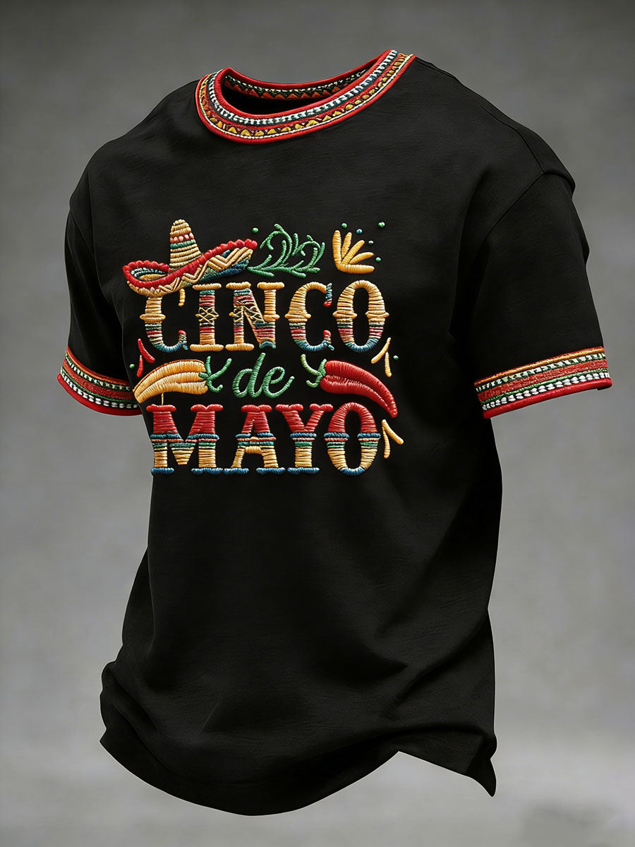 Men's Cinco de Mayo Printed Casual T-Shirt