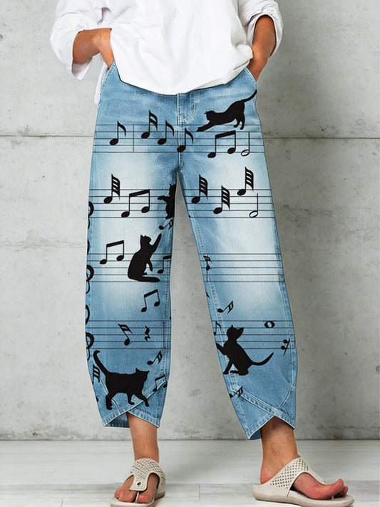 Women's Animal Art Print Trousers