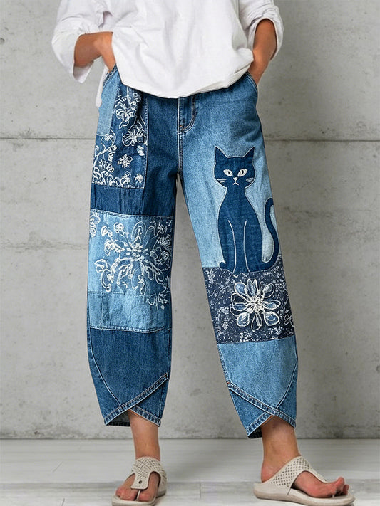 Women's Animal Art Print Trousers