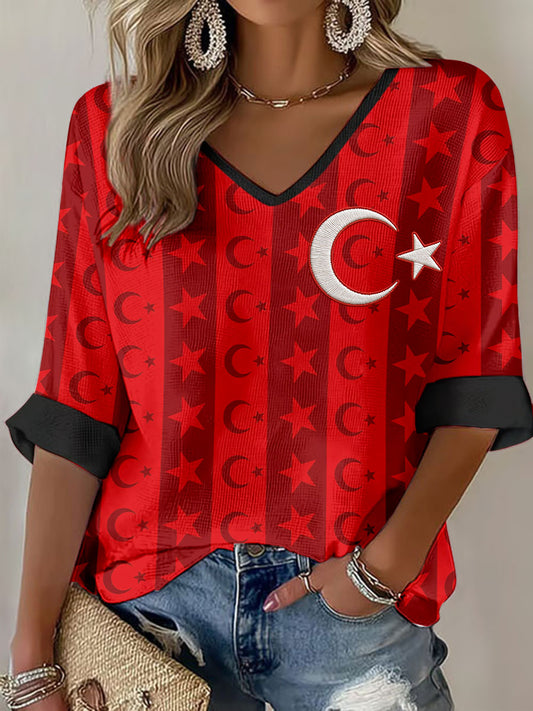 Women's Turkish V-neck Tops