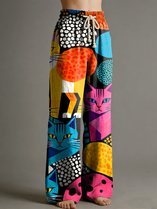 Women's Animal Art Print Trousers