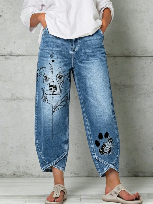 Women's Animal Art Print Trousers