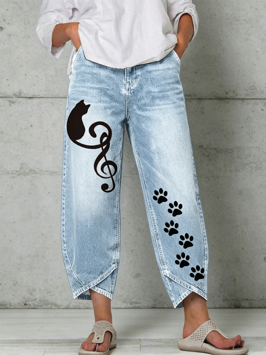 Women's Animal Art Print Trousers