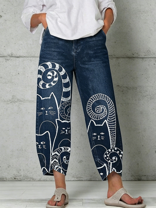 Women's Animal Art Print Trousers