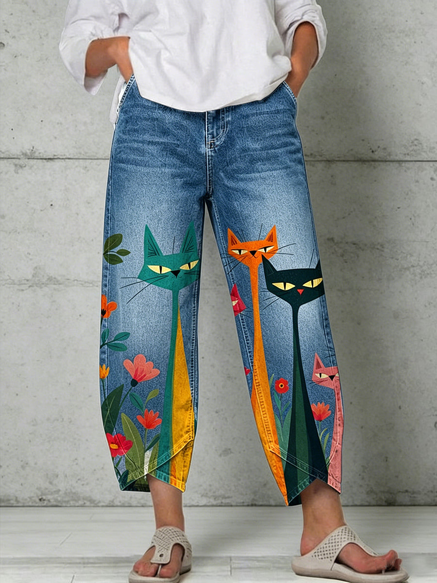 Women's Animal Art Print Trousers