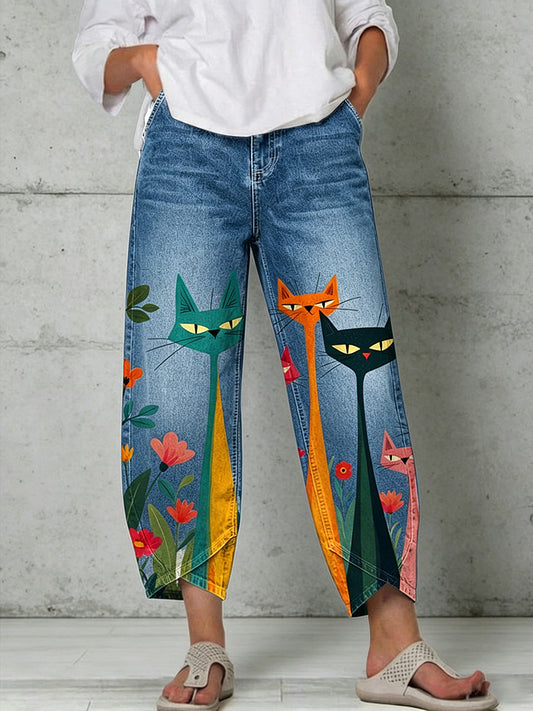 Women's Animal Art Print Trousers