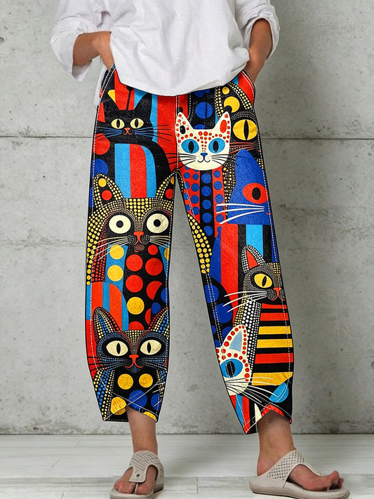Women's Animal Art Print Trousers