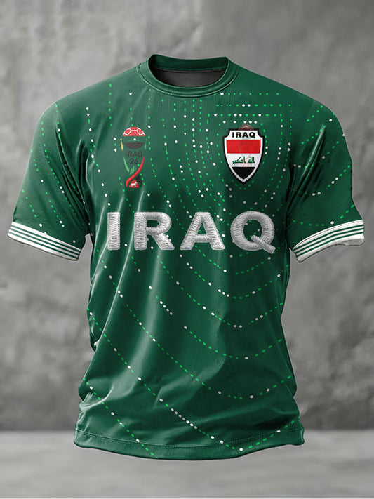 Men's Iraqi Football Casual T-shirt