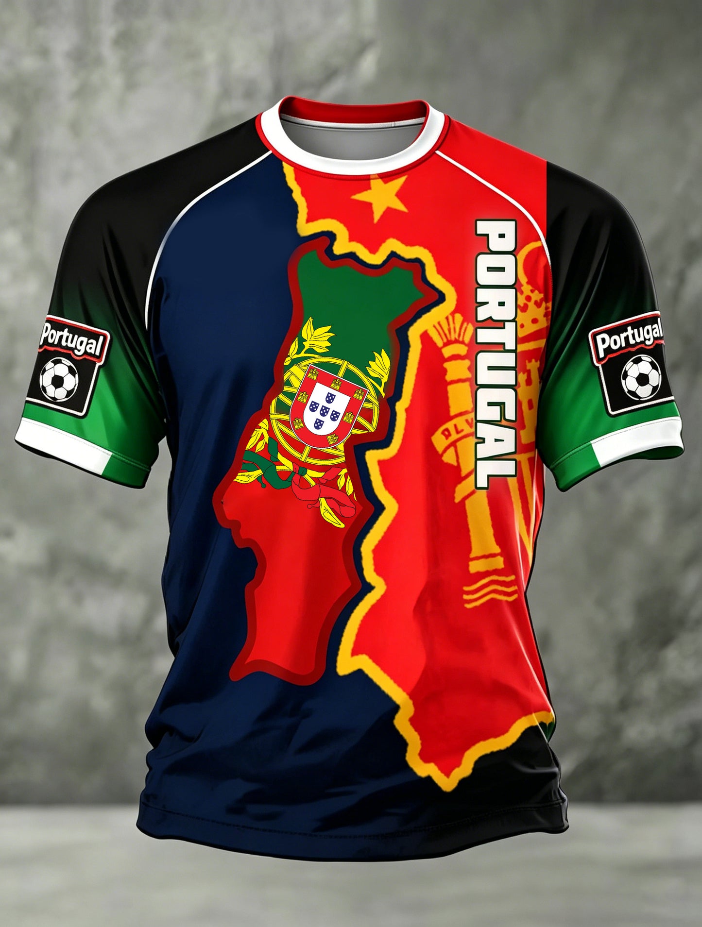 Men's Portugal Football Match Cheer Art Print T-Shirt