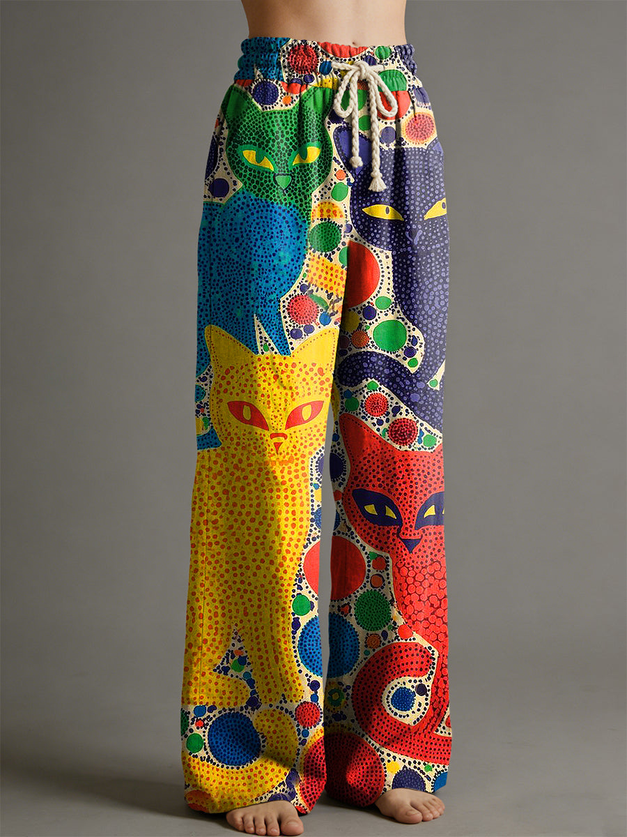 Women's Animal Art Print Trousers
