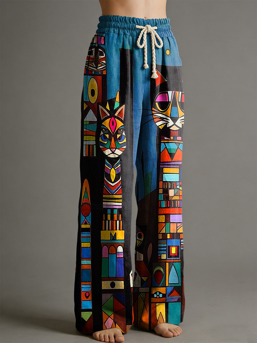 Women's Animal Art Print Trousers