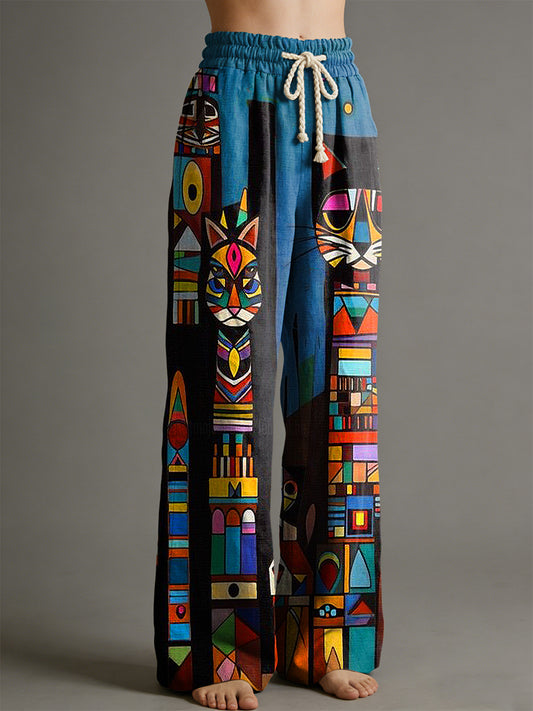 Women's Animal Art Print Trousers