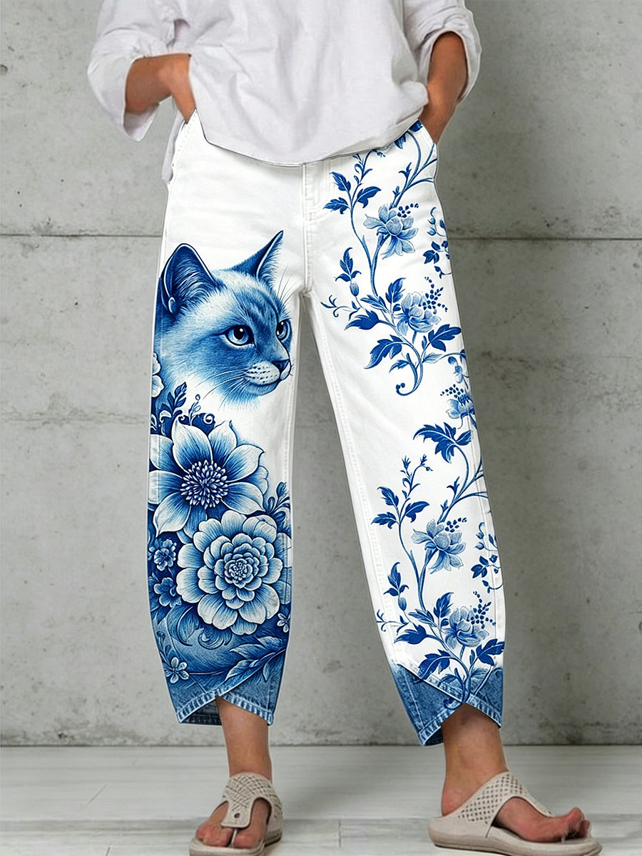 Women's Animal Art Print Trousers