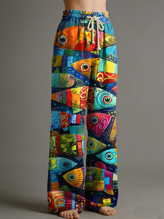 Women's Animal Art Print Trousers