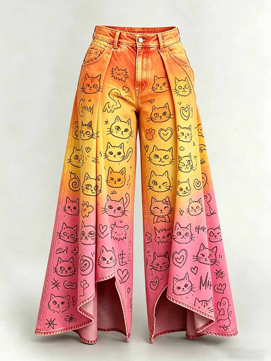 Women's Fashion Animal Print Casual Long Pants