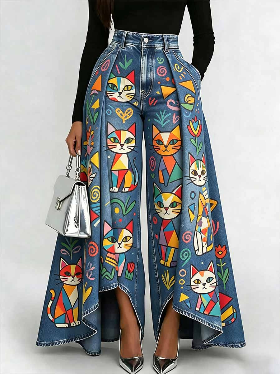 Women's Fashion Animal Print Casual Long Pants