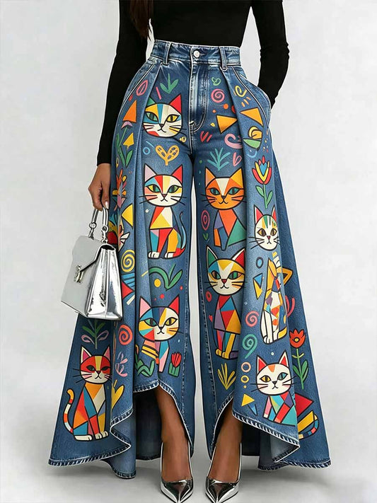 Women's Fashion Animal Print Casual Long Pants