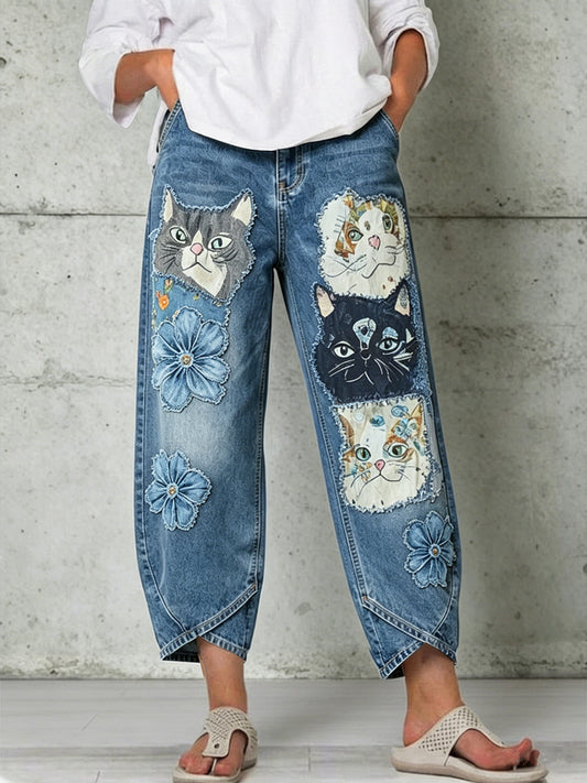 Women's Animal Art Print Trousers