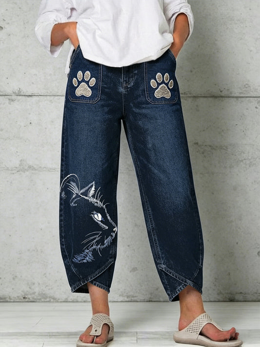 Women's Animal Art Print Trousers