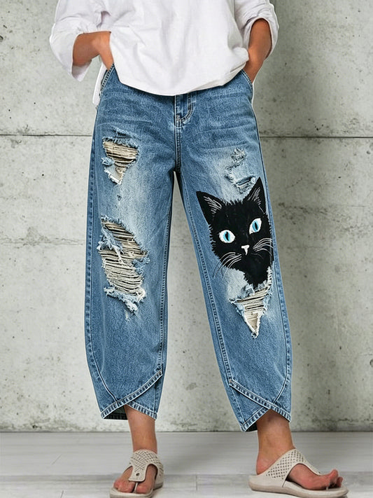 Women's Animal Art Print Trousers