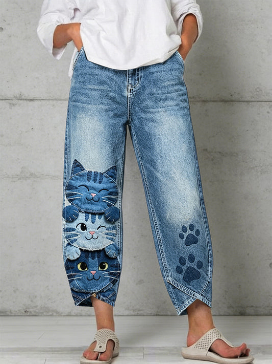 Women's Animal Art Print Trousers