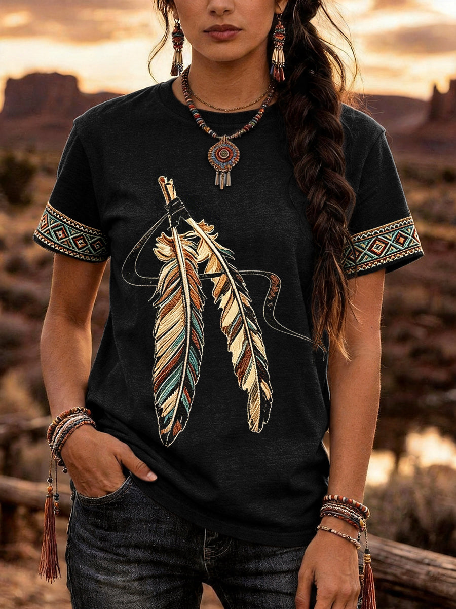 Women's Feather Print T-Shirt