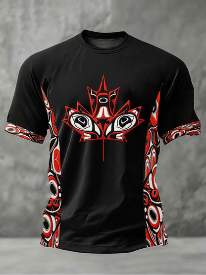 Men's Indigenous Print Casual T-shirt