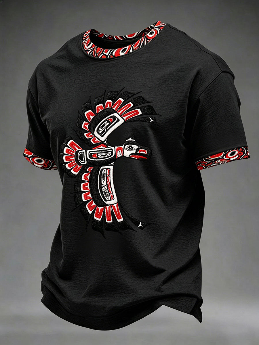 Men's Indigenous Totem Art Casual T-Shirt