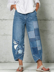 Women's Animal Art Print Trousers