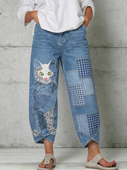 Women's Animal Art Print Trousers