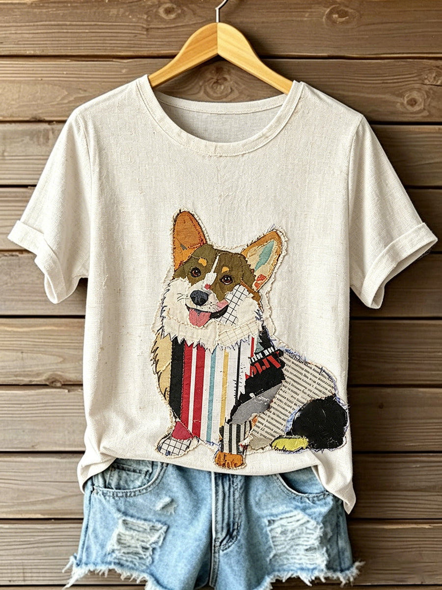 Women's Corgi Pattern T-Shirt