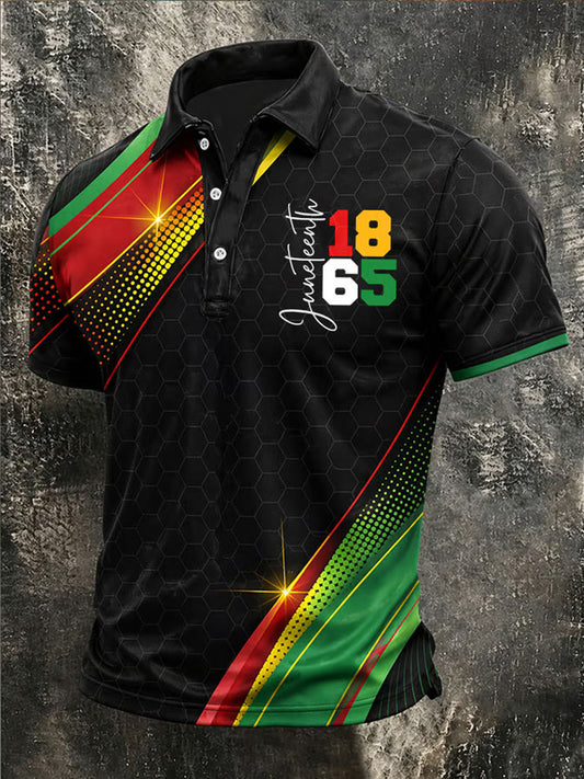 Men's  Juneteenth Print Casual Polo