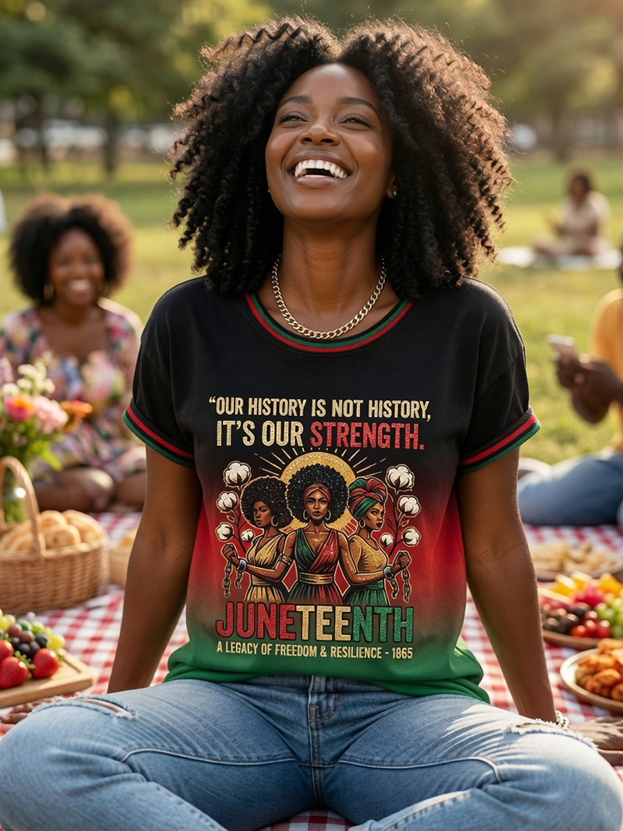 Women's Retro June Festival Gradient Casual T-Shirt