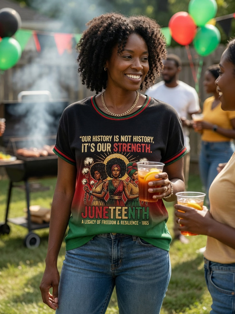 Women's Retro June Festival Gradient Casual T-Shirt