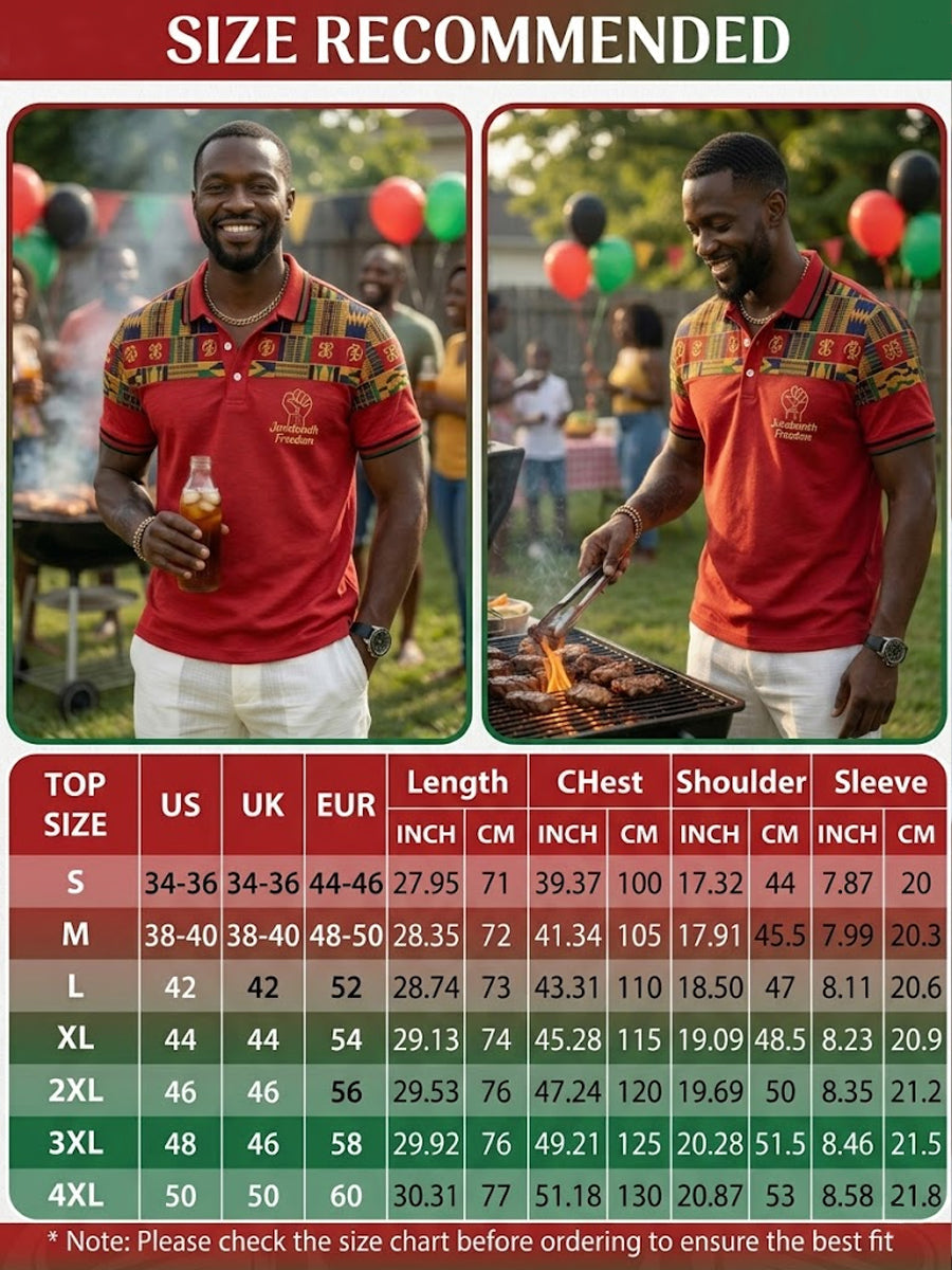 Men's Retro June Festival Freedom Casual Polo Shirt