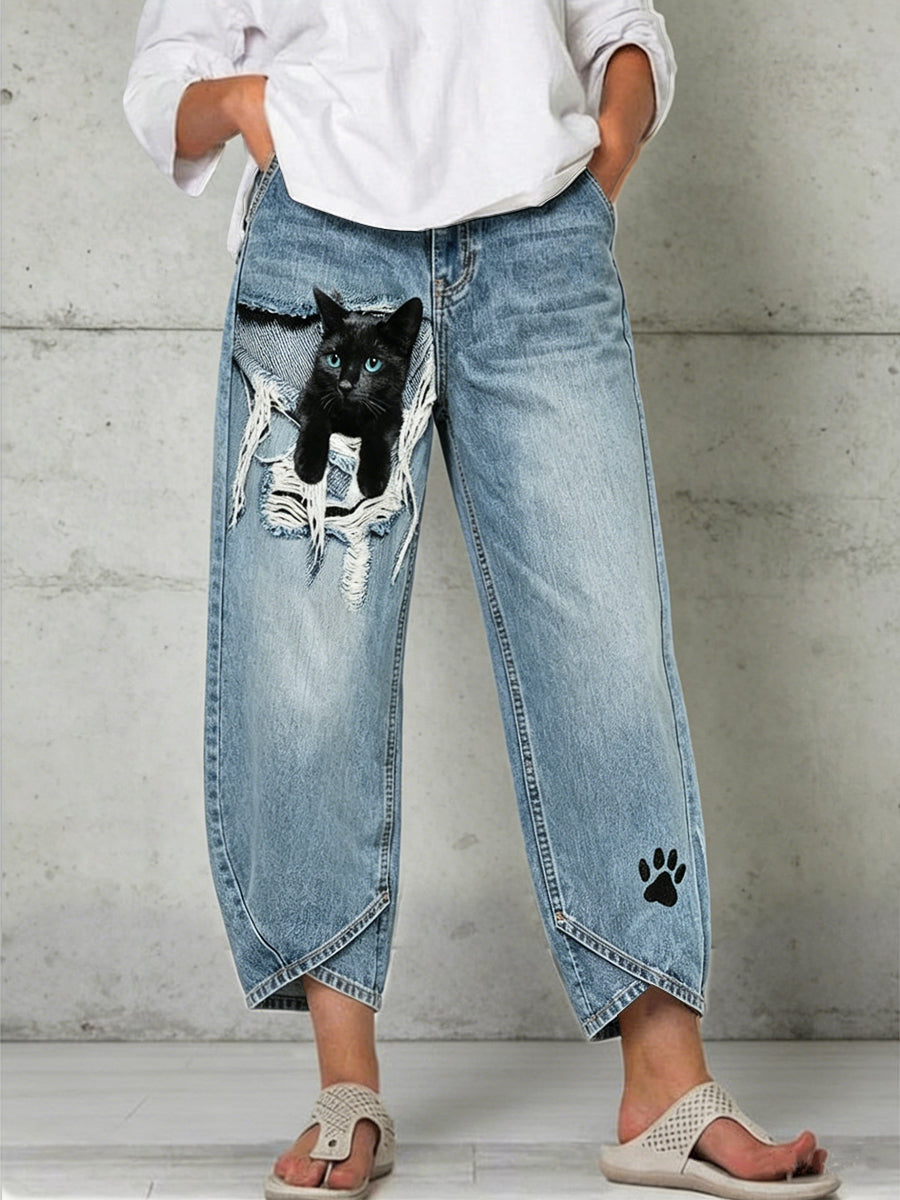 Women's Animal Art Print Trousers