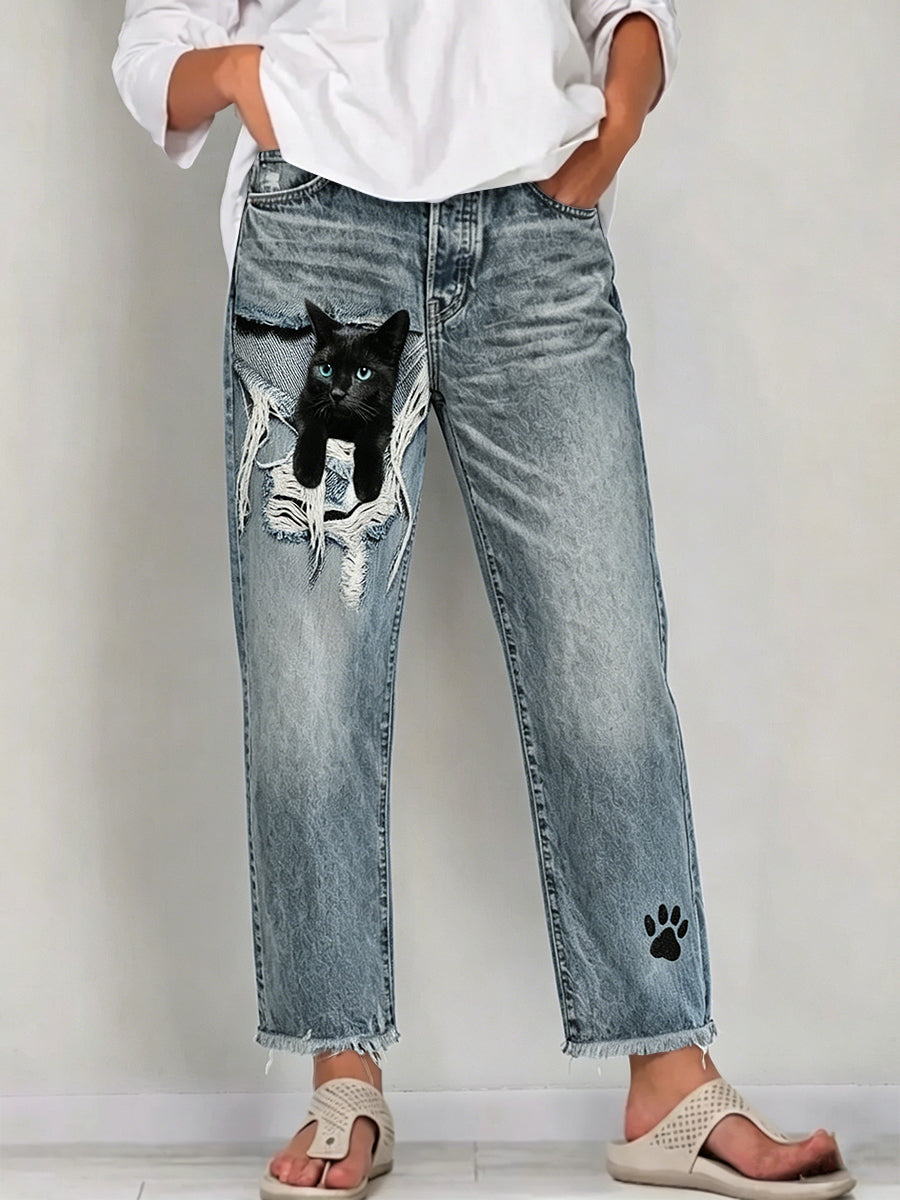 Women's  Animal Art Print Jeans