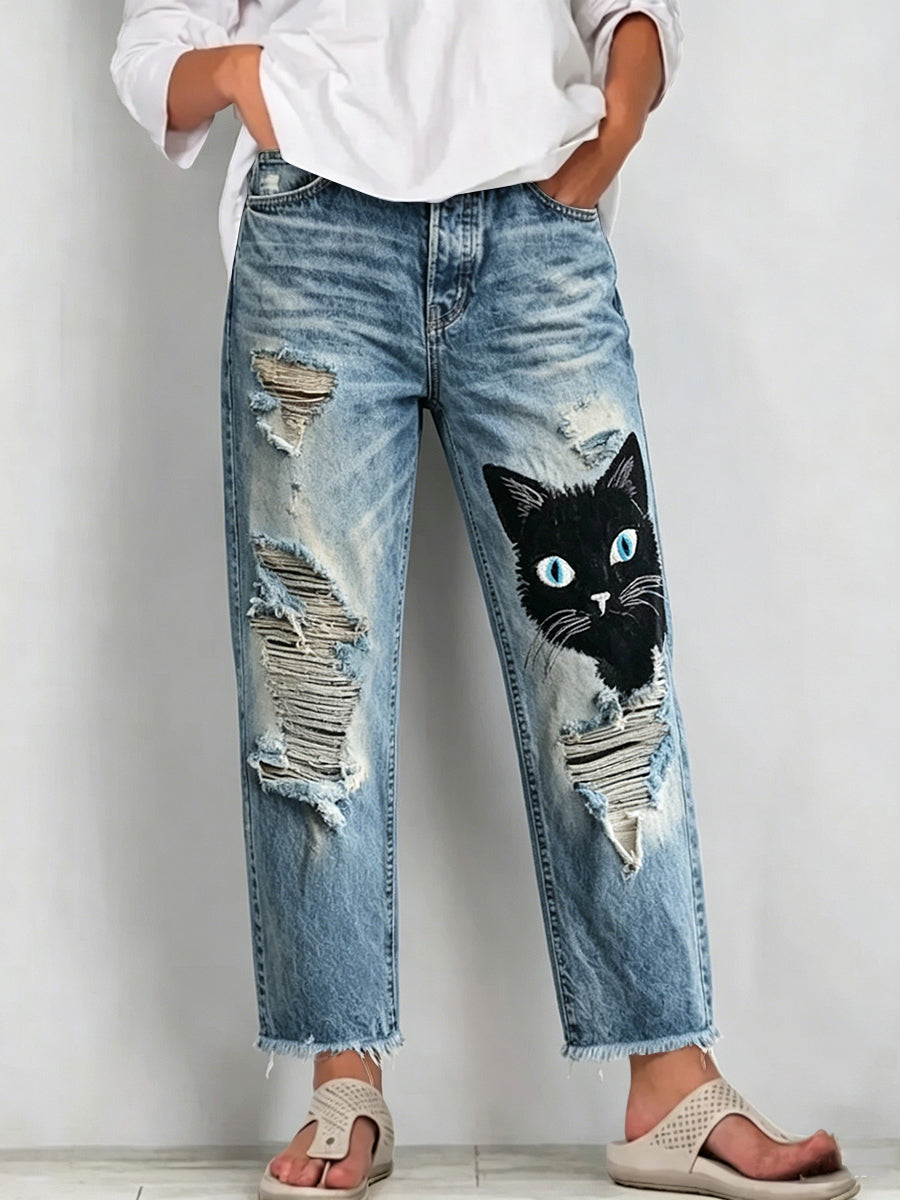 Women's  Animal Art Print Jeans