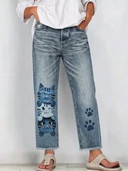 Women's  Animal Art Print Jeans