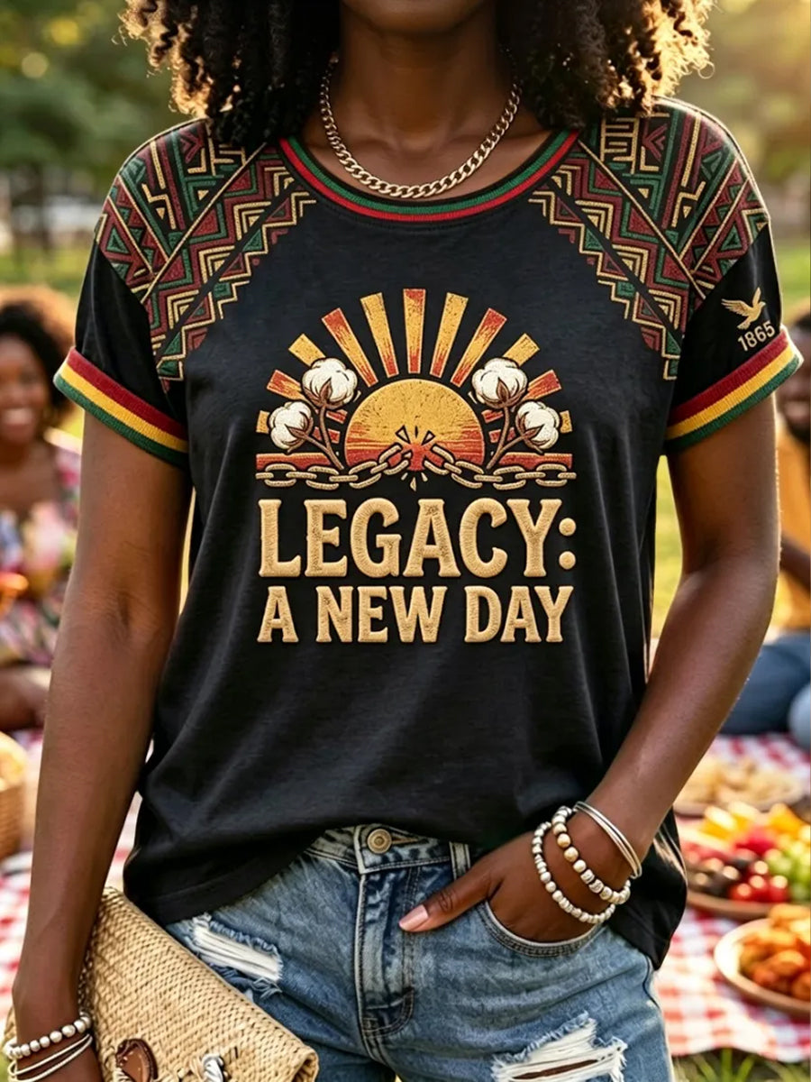 Women's Juneteenth Freedom O-Neck Casual Short Sleeve T-Shirt