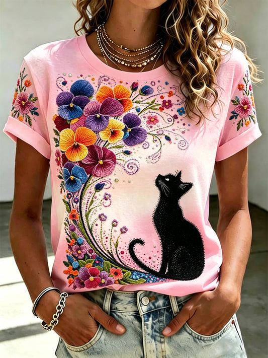 Women's Casual T-Shirt With Animal Art Print